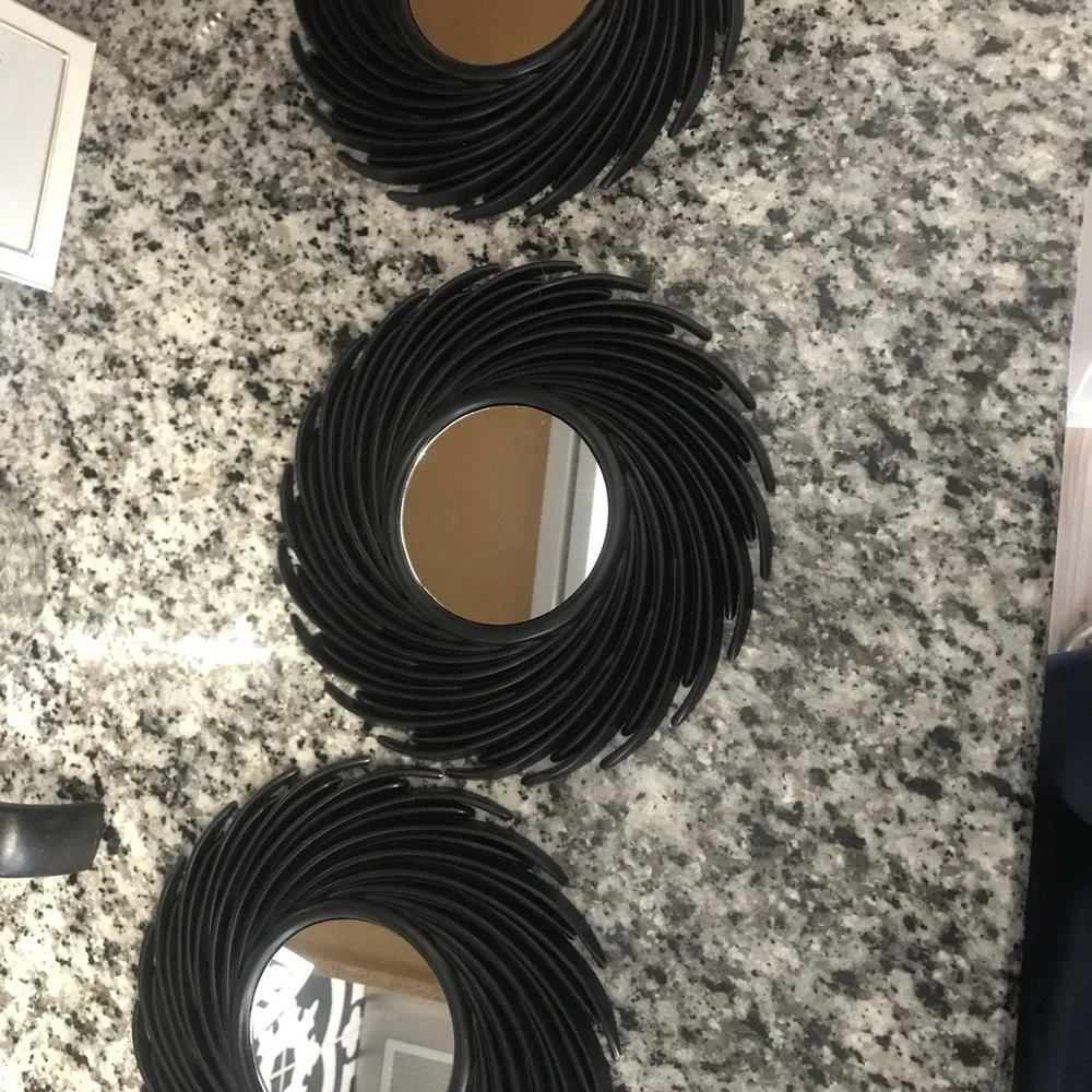 BLACK WALL MIRROR TRIO